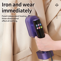 Défroisseur Vapeur Portable 1300W avec Écran Couleur, Réservoir d'Eau 190ml, Température Réglable 130-160°C ℃   Fer à repasser portable à chauffe rapide pour vêtements