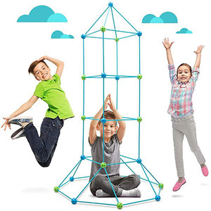 Kit de <span class=keywords><strong>construction</strong></span> de <span class=keywords><strong>fort</strong></span> pour enfants, 85 pièces, jouets STEM, jouets éducatifs, <span class=keywords><strong>construction</strong></span> de châteaux, tunnels, tente de jeu, tour de fusée - Product Image 4