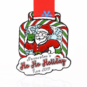 Logotipo de diseño gratuito, medallas de abeja de ortografía de Metal deportivo personalizado, premio de recuerdo, medalla de carrera divertida de Navidad - Product Image 3