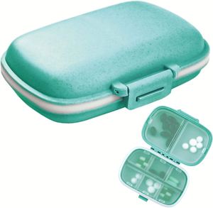 Travel Organizer 8 Compartments Case, Small Pill <b>Box</b> for Pocket Purse Portable Medicine Vitamin Container Custom Logo - Product Image 1