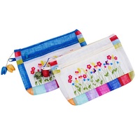 Dompet Gaya Adat Rakyat Korea Tas Kain Sambungan Bambu Tas Kecil Berlapis Berlian Multiwarna Bordir Gaya Korea