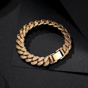 กำไลข้อเท้าทอง18K หรูหราสไตล์ฮิปฮอป,กำไลข้อเท้าคริสตัลโซ่สไตล์คิวบาเครื่องประดับเท้าสำหรับผู้หญิงกำไลข้อเท้าพลอยเทียมคิวบา - Product Image 6