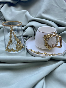 Service <span class=keywords><strong>à</strong></span> thé en <span class=keywords><strong>verre</strong></span> orné de cristaux dorés, écologique, compatible lave-vaisselle, accents artisanaux, style <span class=keywords><strong>marocain</strong></span> luxueux pour la maison - Product Image 4