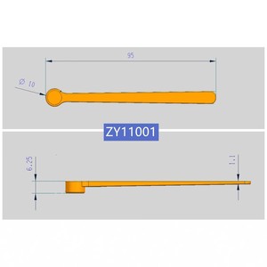 0.25ml 일회용 0.25CC 화이트 클리어 플랫 보튼 롱 핸들 플라스틱 스푼 제한 소금 스푼 95mm 분말 측정 스쿱 - Product Image 6