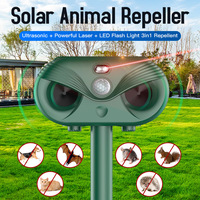 Ahuyentador Ultrasónico Solar para Ciervos con Detección de Movimiento, Luz Estroboscópica LED, Control de Plagas para Jardín, Trampas Repelentes de Animales