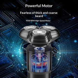 USB Rechargeable Electric Shaver 3D Magnetic Floating Cutter <b>Head</b> Portable Travel Rotary <b>razor</b> - Product Image 4