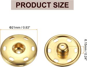 HARFINGTON Ensemble de boutons-pression à coudre en métal, attaches à pression pour sacs à main, vêtements, etc. - Product Image 2