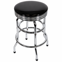 Tabouret de bar pivotant chromé sur mesure OEM/ODM avec coussin en PU souple pour bars commerciaux, salles à manger et espaces de divertissement à domicile