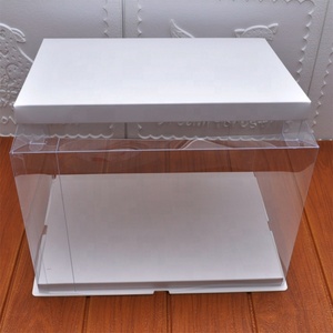 Dropshipping Transparent Cake <b>Box</b> Color Custom Packaging 3 in 1 Plastic Cake Gift <b>Box</b> - Product Image 5