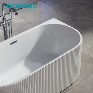 All'ingrosso semplice acrilico Freestanding vasca idromassaggio per hotel moderna vasca da bagno interna bianca con straripamento resina & scolapiatti - Product Image 5
