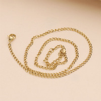 Collier chaîne en acier inoxydable plaqué or 14 carats PVD, avec fermoir d'extension réglable pour la fabrication de bijoux pendentifs