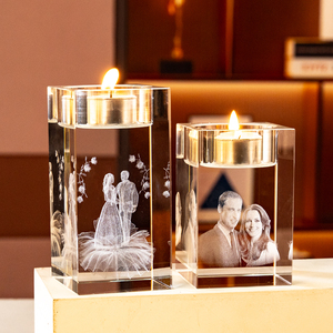 Đồ trang trí trung tâm đám cưới bằng nến tealight tùy chỉnh, quà tặng trang trí lễ rửa tội đầu tiên, thiết kế sáng tạo, giá đỡ nến pha lê - Product Image 6