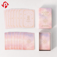 Cartes d'affirmation inspirantes « Self Love » personnalisées en usine avec dorure à chaud, impression écologique, dégradé rose-violet, jeu de cartes de pleine conscience