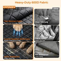 Housse de siège arrière pour chien en tissu Oxford imperméable, style hamac, avec caractéristiques anti-taches, anti-urine et antidérapantes pour la rangée arrière