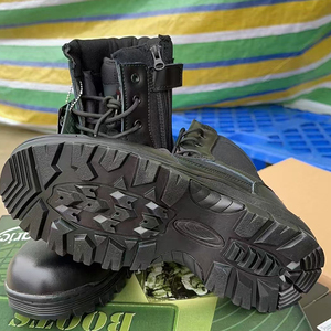 TSB09 Stock en gros NOUVEAU Bottes d'entraînement en cuir noir avec fermeture éclair latérale - Product Image 3
