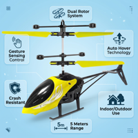 Helicóptero RC con Sensor de Gestos, Helicóptero de Control Remoto para Niños, Juguete de Avión