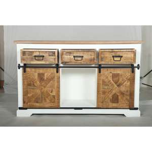 Aparador Muro III en Blanco y Natural, Aparador de Elegancia Moderna, Producto Hecho a Mano al por Mayor para Comedor - Product Image 3