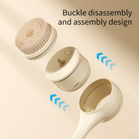 Brosse de bain électrique remplaçable à long manche, massage exfoliant, gommage de la peau, douche corporelle en silicone, brosse de bain douce