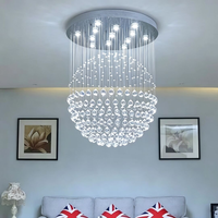 Lustre moderne en cristal à LED en forme de goutte de pluie, dimmable, pour hall d'hôtel, villa, escalier – Vente directe usine
