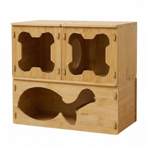 Casa de bambú para hámster, juguete de túnel de doble capa para mascotas pequeñas, forma rectangular duradera - Product Image 5