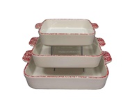 Plat à pâtisserie rectangulaire vintage en céramique rose dégradé pour la cuisson