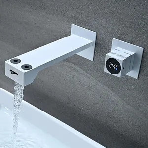 High quality concealed LED temperature display faucet digital display faucet bathroom sink faucet wall mounted basin mixer tap