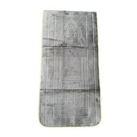 Verdickte Flanell-Gebetsmatte mit Kleiner Rückenlehne, Gepolstert, Faltbar, Rutschfest, Jacquard, Moderne Arabische Muslimische Islamische Gebetsmatte
