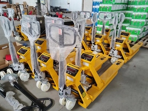 300kg Hand Pallet Truck with Weighing Scales Hydraulic <strong>Lift</strong> <strong>Fork</strong> Height 75-195mm for <strong>Offroad</strong> &amp; Rough Terrain - Product Image 4