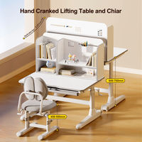 Ensemble bureau et chaise ergonomiques pour enfants, réglables en hauteur, avec étagère, tiroir et repose-pieds, pour l'apprentissage à domicile ou à l'école