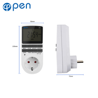 OP01 soket Timer lampu Digital Plug-in, soket pengatur waktu dinding hemat energi tampilan LCD Plug-in