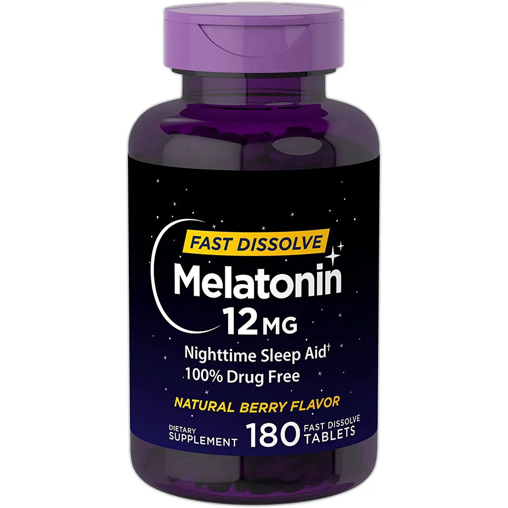 OEM Pivate Label Melatonin 12 Mg Cepat Larut 180 Tablet Bantuan Tidur Tablet Melatonin