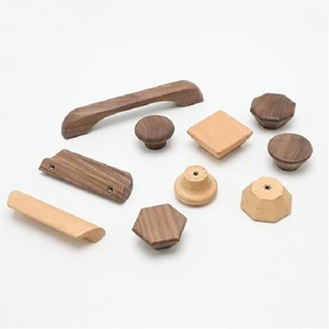 <b>Set</b> 6 Unfinished 45mm <b>Square</b> Shaped Natural Wooden Cabinet Knobs Wood Pull Handles Screws Eco-Friendly Lightweight Modern Decor - Product Image 3