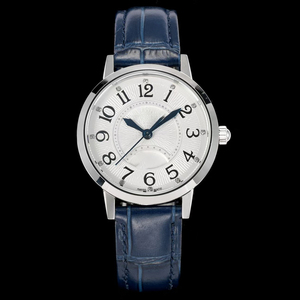 Nuevo Reloj de Lujo para Mujer, en Oferta, con Correa de Cuero Azul, Esfera con Incrustaciones de Moissanita, Automático, con Reserva de Energía Día/Noche y Cristal de Zafiro - Product Image 1