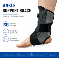 Attelle de cheville réglable, stabilisateur de compression respirant, protection sportive pour la cheville avec système de sangle rotative