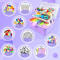 Kit de bricolage tout-en-un en plastique certifié CE, plus de 1500 pièces, extra large, pour les projets créatifs des enfants et les fournitures de rentrée scolaire