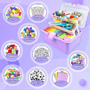ชุดอุปกรณ์งานฝีมือออลอินวันขนาดใหญ่พิเศษ 1500+ ชิ้น ผลิตจากพลาสติกได้รับการรับรองมาตรฐาน CE สำหรับเด็ก ทำโครงการ DIY งานฝีมือ และอุปกรณ์กลับไปโรงเรียน - Product Image 3