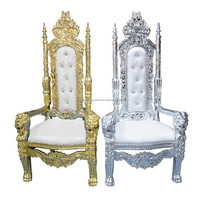 Chaises de trône de roi à dossier haut bon marché en gros à vendre chaises de trône classiques en or royal