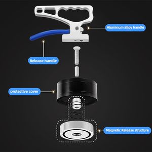 Elevador magnético fuerte de 40kg y 60kg, elevador de mano de imán permanente resistente con una mano para placas de acero - Product Image 3