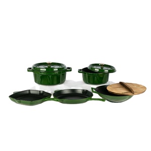 Nhà Máy giá tốt nhất biểu tượng tùy chỉnh 8 cái không dính men gang đồ dùng nhà bếp đồ nấu nướng <span class=keywords><strong>Set</strong></span> vật liệu kim loại moq 100 cái - Product Image 4