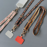 Casing ponsel Unisex, tali tali selempang ponsel lebar, gaya Bohemian, kokoh, tahan lama, tali leher kamera, casing ponsel Unisex, tambalan Lanyard