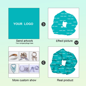 SC3040C Op maat gemaakte bedrukte logo satijnen haarbandjes, gepersonaliseerde <span class=keywords><strong>scrunchies</strong></span> met aangepast patroon, inclusief aangepaste verpakking - Product Image 4