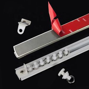 <span class=keywords><strong>Rail</strong></span> de <span class=keywords><strong>plafond</strong></span> moderne blanc en <span class=keywords><strong>PVC</strong></span> auto-adhésif de 3 mètres pour rideaux, installation facile sans perçage, pratique - Product Image 2