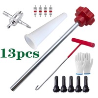 Ensemble d'outils pour valves de voiture, 3-30 Pcs Extracteur de noyau de valve de pneu et kit d'installation avec crochet en T pour l'entretien des roues