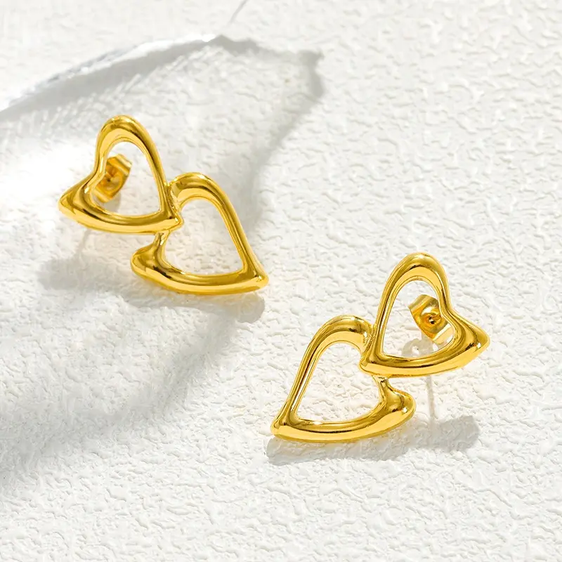 2024 stainless steel bulk wholesale fashion jewelry kawaii titanium metal minimalist stud earrings
