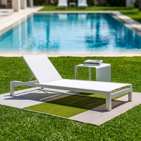 Chaise longue de jardin moderne, portable, en aluminium, pour piscine, plage et détente