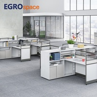 EGROspace – Fabrication en usine de cloisons de bureau double face en verre pour postes de travail et bureaux individuels