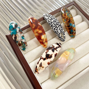 Pasadores de Pelo Coreanos de Acetato de 7*2cm, Personalizados, Decorativos, al por Mayor, con Forma de Gota de Agua, Lisos, para Niños, para Fiestas de Mujeres, Ai Tong - Product Image 1