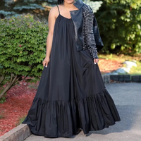 Grande taille 5XL femmes surdimensionné plissé grand ourlet robe 2021 Spaghetti sangle coupe ample femme mode été robes de plage