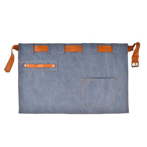 Delantal de cintura de mezclilla <span class=keywords><strong>vintage</strong></span> resistente de alta calidad Medio estilo de camarero/<span class=keywords><strong>camarera</strong></span> de mezclilla con correa de cuero - Product Image 2