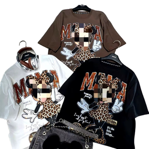 Women’s Cotton T-Shirt Cartoon <b>Rhinestone</b> Print Lightweight Breathable Summer Tee Custom Logo Short Sleeve Casual <b>Top</b> Vietnam - Product Image 1